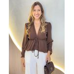 BLUSA MANGA LONGA ISIS MARROM