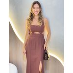 VESTIDO MIDI PAOLA MARROM