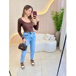 BLUSA CANELADA BIA MARROM