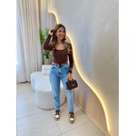 BLUSA CANELADA BIA MARROM