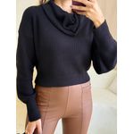 CROPPED TRICOT GOLA BOBA PRETO