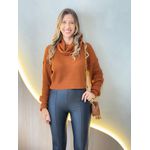 CROPPED TRICOT GOLA BOBA CARAMELO