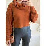 CROPPED TRICOT GOLA BOBA CARAMELO