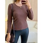 BLUSA MANGA LONGA TÉRMICA MARROM