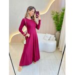 VESTIDO YASMIN CANELADO MANGA LONGA MARSALA