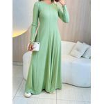 VESTIDO YASMIN CANELADO MANGA LONGA VERDE