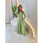 VESTIDO YASMIN CANELADO MANGA LONGA VERDE