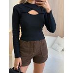 BLUSA CANELADA LUA PRETO