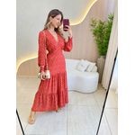 VESTIDO MANGA LONGA VALENTINA TERRA COTA