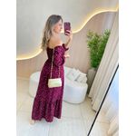 VESTIDO MIDI FERNANDA VINHO FLORZINHA