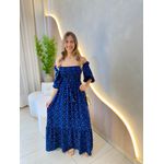 VESTIDO MIDI FERNANDA AZUL FLORZINHA