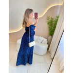 VESTIDO MIDI FERNANDA AZUL FLORZINHA