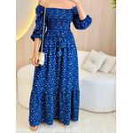VESTIDO MIDI FERNANDA AZUL FLORZINHA
