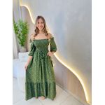 VESTIDO MIDI FERNANDA VERDE FLORZINHA