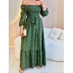 VESTIDO MIDI FERNANDA VERDE FLORZINHA