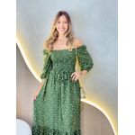 VESTIDO MIDI FERNANDA VERDE FLORZINHA