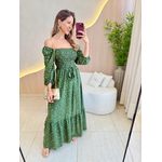VESTIDO MIDI FERNANDA VERDE FLORZINHA