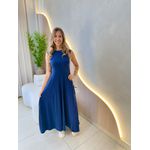 VESTIDO YASMIN CANELADO AZUL MARINHO