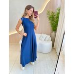 VESTIDO YASMIN CANELADO AZUL MARINHO