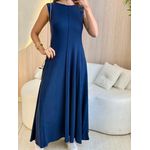VESTIDO YASMIN CANELADO AZUL MARINHO