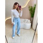 CALÇA JEANS WIDE LEG TUANY JEANS CLARO