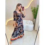 VESTIDO LONGO ANA JULIA PRETO COLORIDO