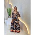 VESTIDO LONGO ANA JULIA PRETO COLORIDO