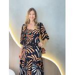 VESTIDO LONGO ANA JULIA PRETO COLORIDO