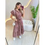 VESTIDO MIDI KALITA MARROM