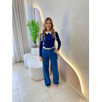 BLUSA MANGA LONGA PEDRARIA AZUL MARINHO