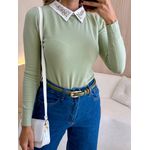 BLUSA MANGA LONGA PEDRARIA VERDE