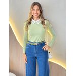 BLUSA MANGA LONGA PEDRARIA VERDE
