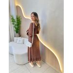 VESTIDO MIDI ALINE MARROM