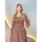 VESTIDO MIDI ALINE MARROM