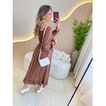 VESTIDO MIDI ALINE MARROM