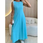 VESTIDO YASMIN CANELADO AZUL CLARO