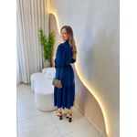 VESTIDO MIDI FLORA AZUL MARINHO