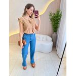 BLUSA MANGA CURTA POLIANA MARROM