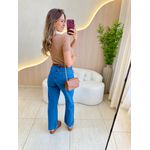 CALÇA JEANS WIDE DESTROYED JEANS ESCURO