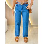 CALÇA JEANS WIDE DESTROYED JEANS ESCURO