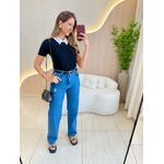 BLUSA MANGA CURTA PEDRARIA PRETO
