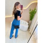 BLUSA MANGA CURTA PEDRARIA PRETO