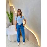 BLUSA MANGA CURTA PEDRARIA AZUL