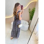 VESTIDO MIDI JAQUE AZUL FLORZINHA