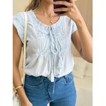 BLUSA MANGA CURTA POLIANA AZUL