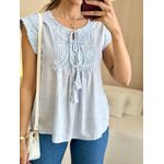 BLUSA MANGA CURTA POLIANA AZUL