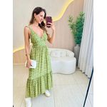 VESTIDO MIDI JAQUE VERDE FLORZINHA