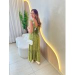 VESTIDO MIDI JAQUE VERDE FLORZINHA