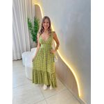VESTIDO MIDI JAQUE VERDE FLORZINHA