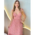 VESTIDO MIDI JAQUE ROSA FLORZINHA